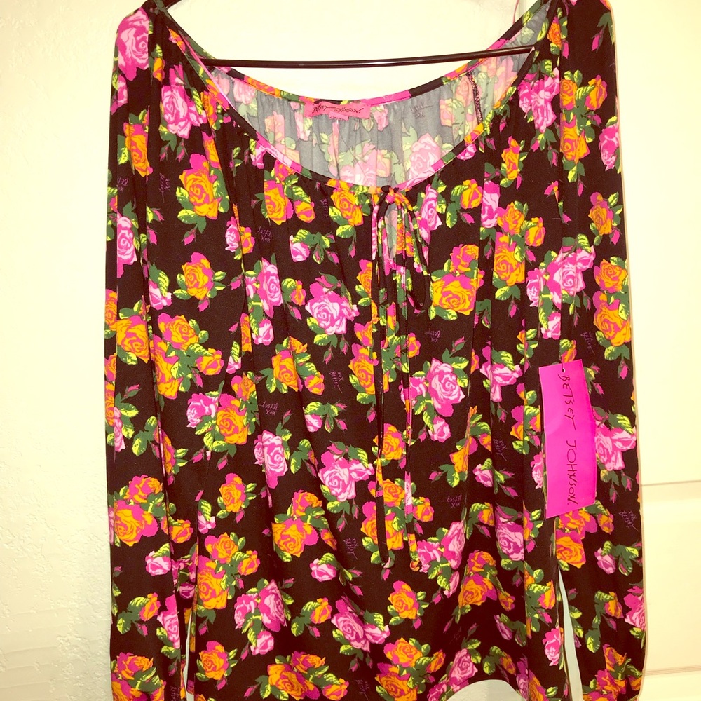 NWT Betsey Johnson long sleeve shirt size Large
